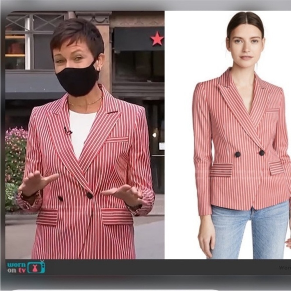 Fabulous rag & bone Red Striped Blazer L XL